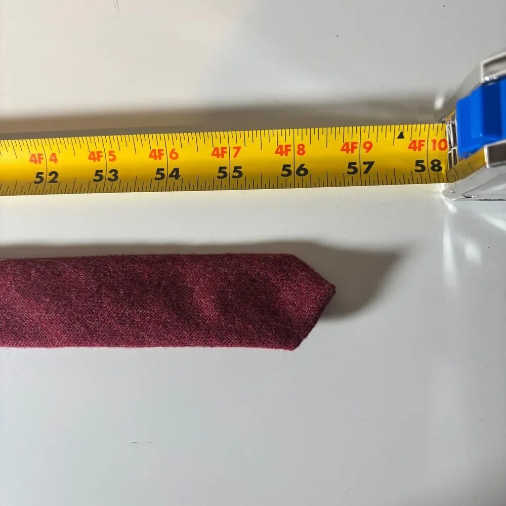Yves Saint Laurent Vintage Heather Mist Neck Tie Italy Red Monogram Logo